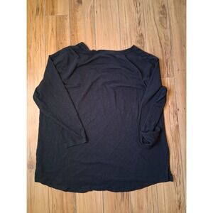 Love & Legend Black Boyfriend V-Neck Long Sleeve Tee Plus Size 2X